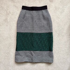 Dolce & Gabbana Wool & Silk Color Block Pencil Skirt NWT
